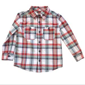 Sz.3 Tea Collection Long Sleeve Plaid Button Up